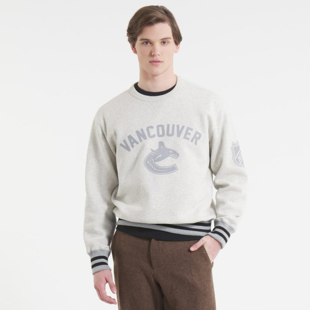 NHL Vancouver Canucks Todd Snyder by Fanatics Relaxed Canadian Fleece Crew - Heather Gray