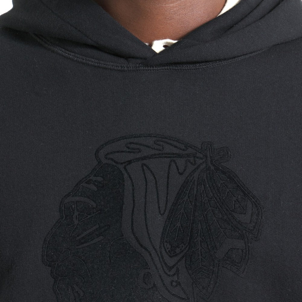 NHL Chicago Blackhawks Todd Snyder by Fanatics Relaxed Canadian Fleece Hoodie - Black