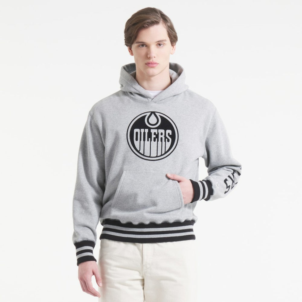 NHL Edmonton Oilers Todd Snyder by Fanatics Relaxed Canadian Fleece Hoodie - Athletic Heather Gray