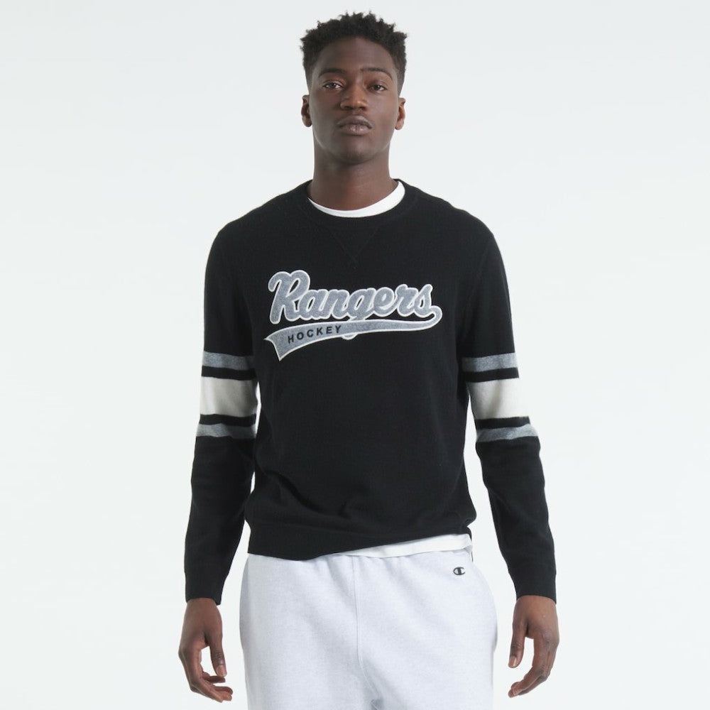 NHL New York Rangers Todd Snyder by Fanatics Cashmere Crew Sweater - Black