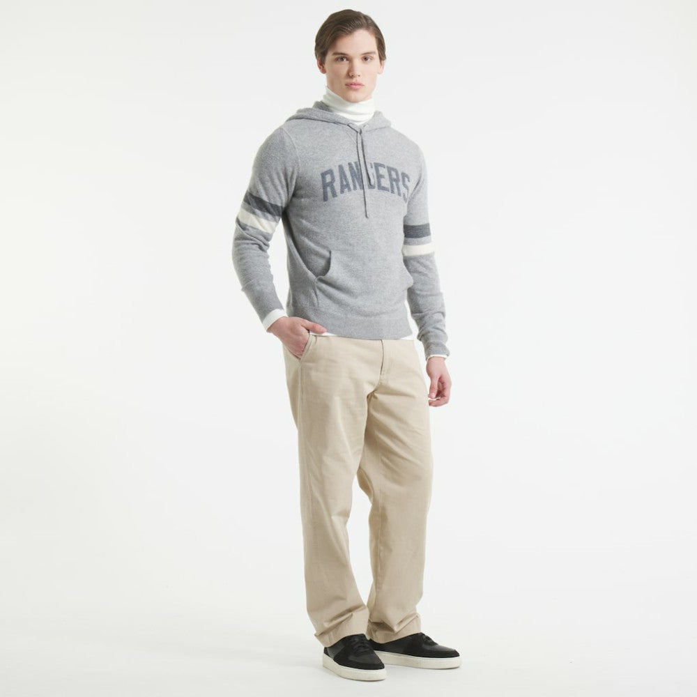 NHL New York Rangers Todd Snyder by Fanatics Cashmere Hooded Sweater - Athletic Heather Gray