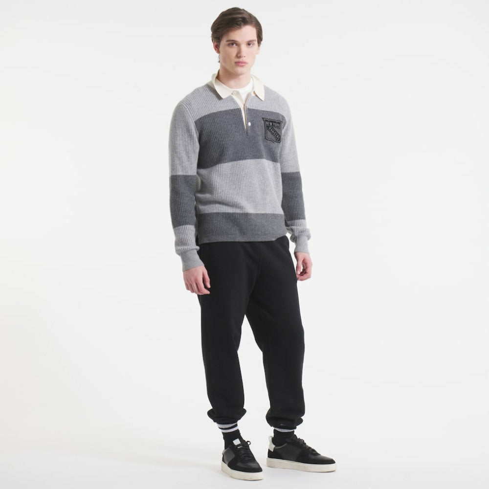 NHL New York Rangers Todd Snyder by Fanatics Cashmere Rugby Sweater - Athletic Heather Gray