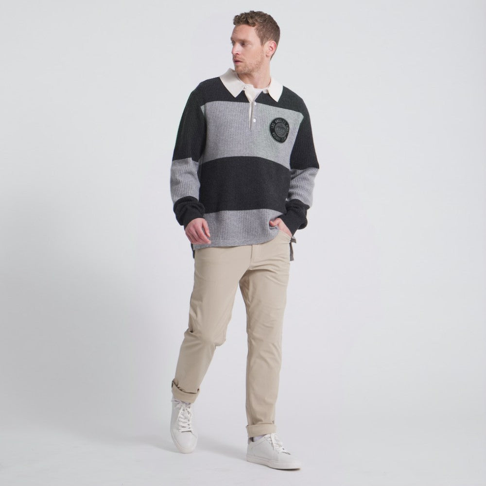 NHL Los Angeles Kings Todd Snyder by Fanatics Cashmere Rugby Sweater - Athletic Heather Gray