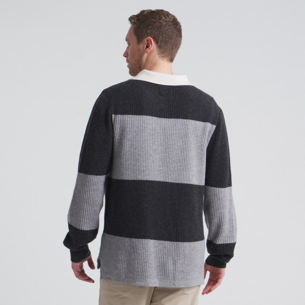 NHL Los Angeles Kings Todd Snyder by Fanatics Cashmere Rugby Sweater - Athletic Heather Gray