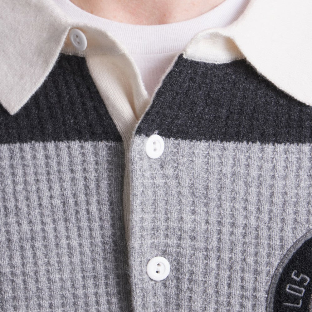 NHL Los Angeles Kings Todd Snyder by Fanatics Cashmere Rugby Sweater - Athletic Heather Gray