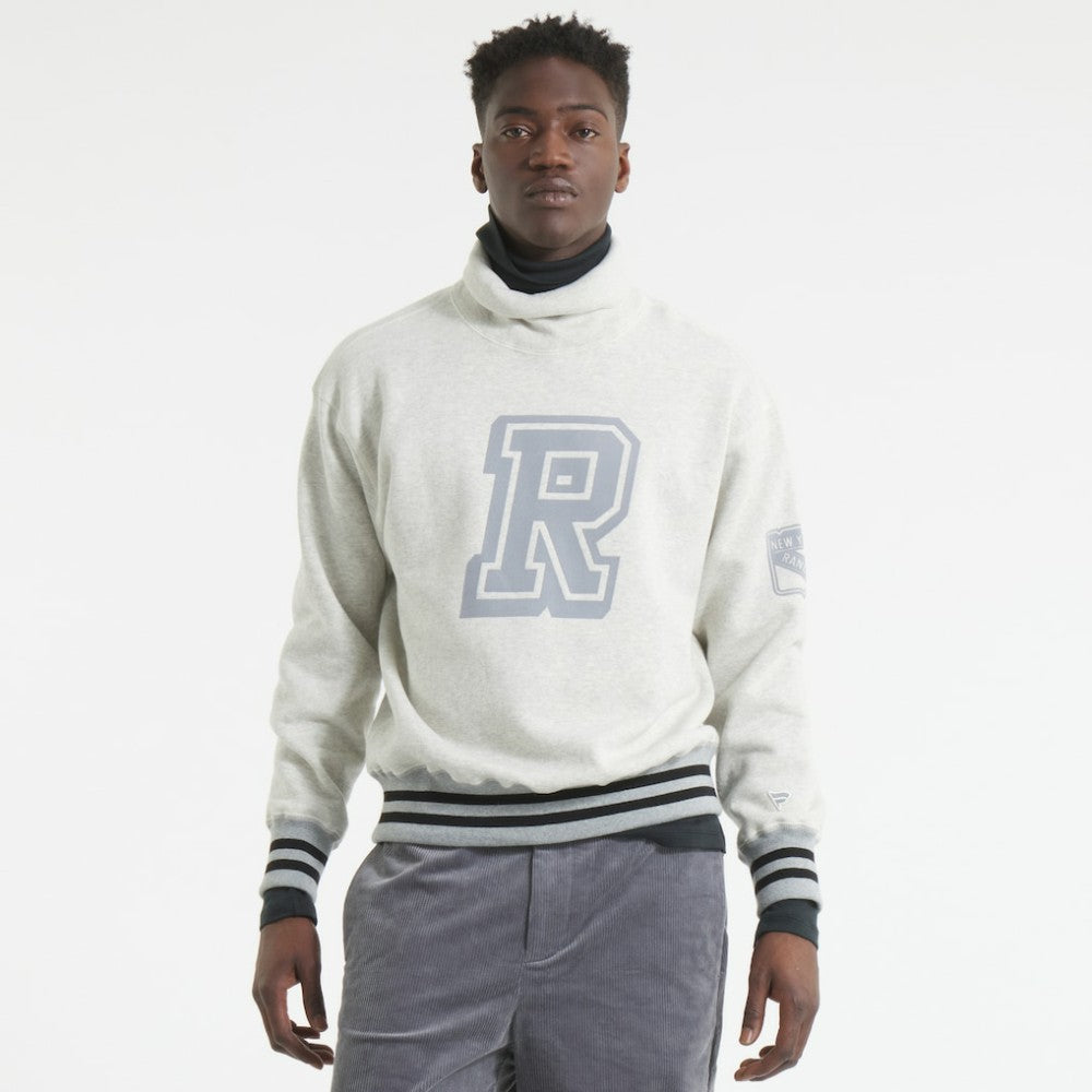 NHL New York Rangers Todd Snyder by Fanatics Relaxed Canadian Fleece Turtleneck - Heather Gray