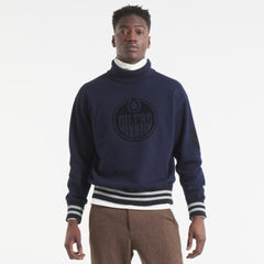 NHL Edmonton Oilers Todd Snyder by Fanatics Relaxed Canadian Fleece Turtleneck - Navy