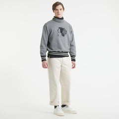 NHL Chicago Blackhawks Todd Snyder by Fanatics Relaxed Canadian Fleece Turtleneck - Dark Heather Gray