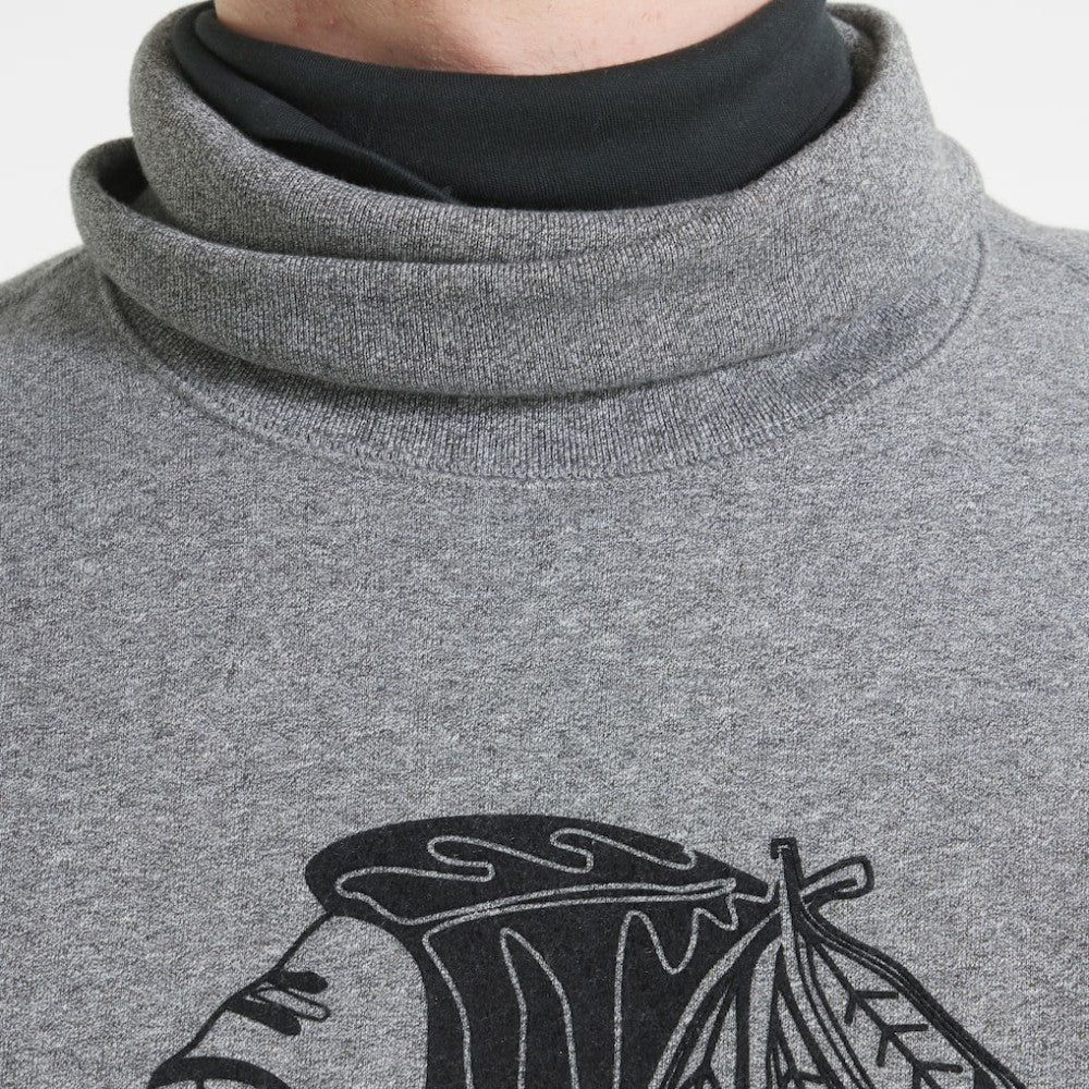 NHL Chicago Blackhawks Todd Snyder by Fanatics Relaxed Canadian Fleece Turtleneck - Dark Heather Gray