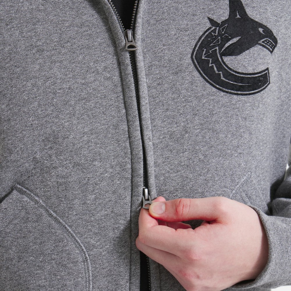 NHL Vancouver Canucks Todd Snyder by Fanatics Full-Zip Fleece - Dark Heather Gray