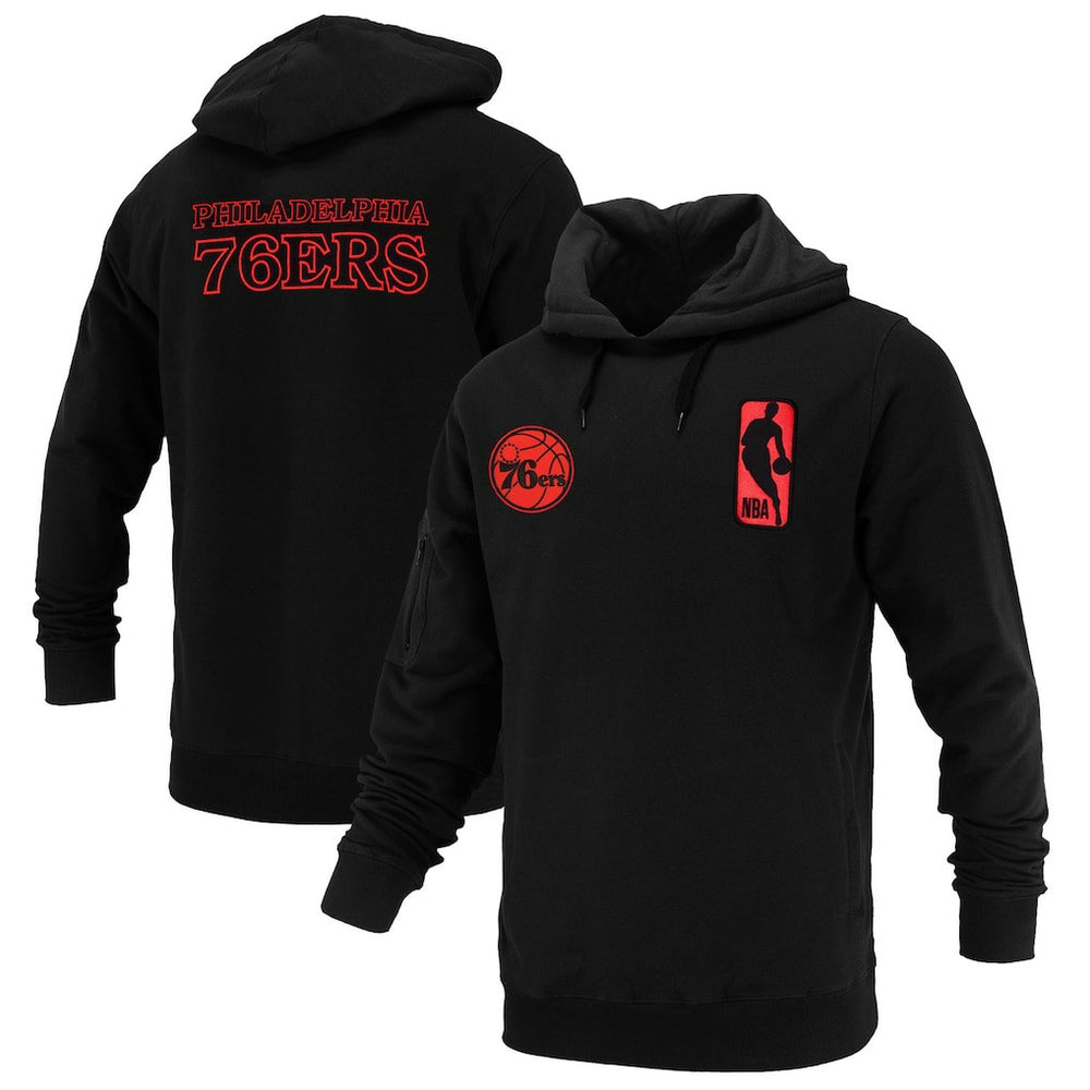 Philadelphia 76ers FISLL Unisex Logoman Shadow Collection Pullover Hoodie Black