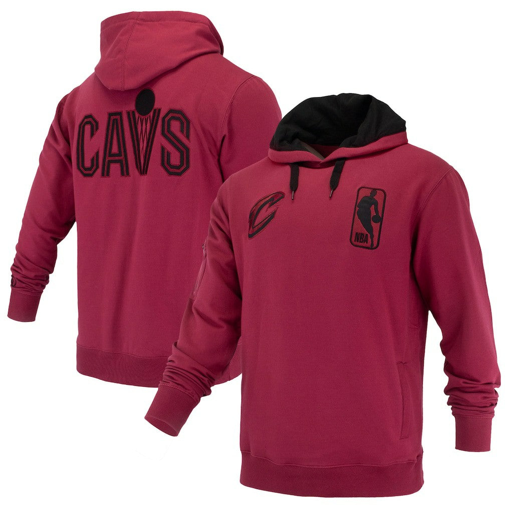 Cleveland Cavaliers FISLL Unisex Logoman Shadow Collection Pullover Hoodie Wine