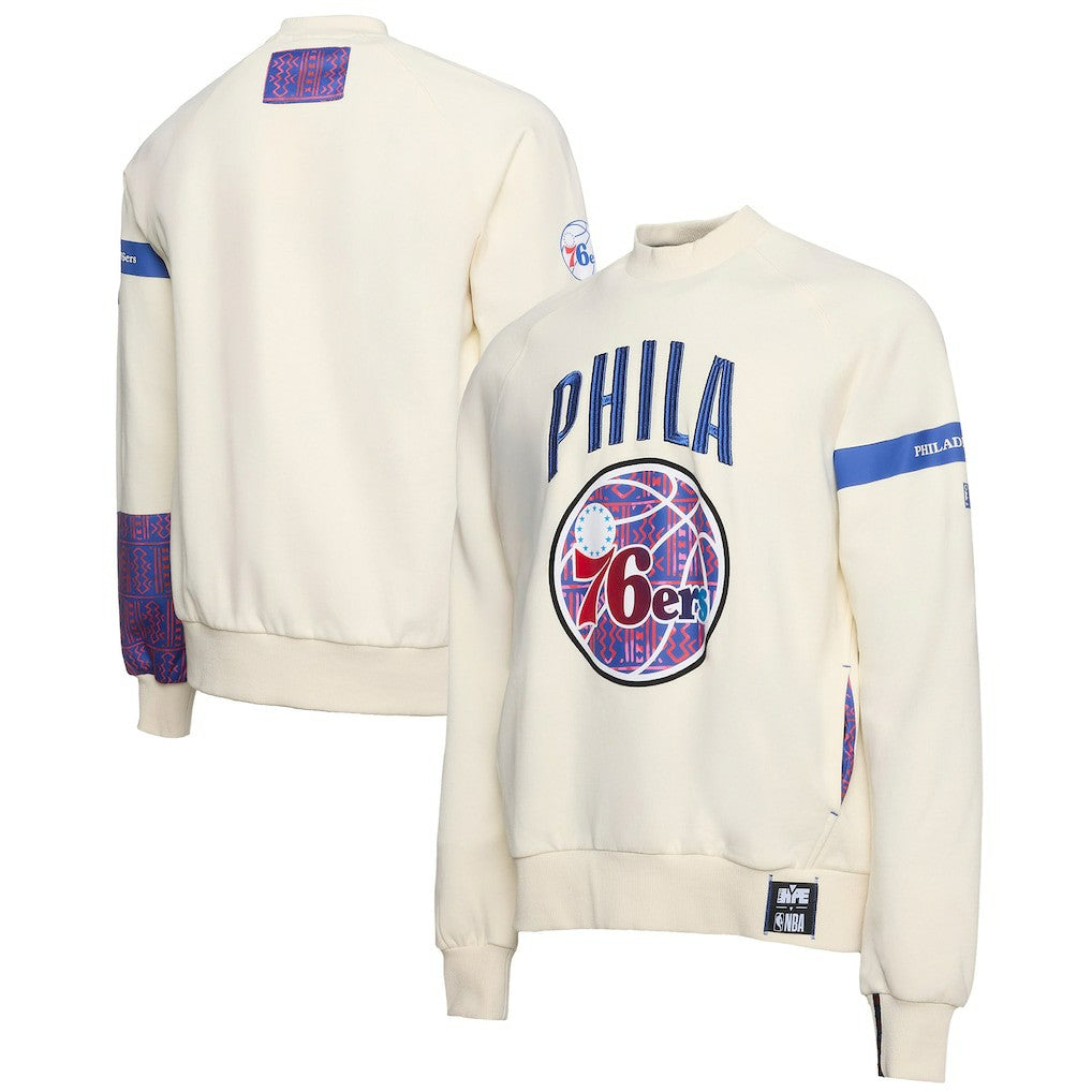 Philadelphia 76ers NBA x Two Hype Culture & Hoops Collection Premium Pullover Sweatshirt - Cream