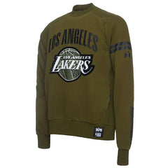 Los Angeles Lakers NBA x Two Hype Culture & Hoops Collection Premium Pullover Sweatshirt - Olive