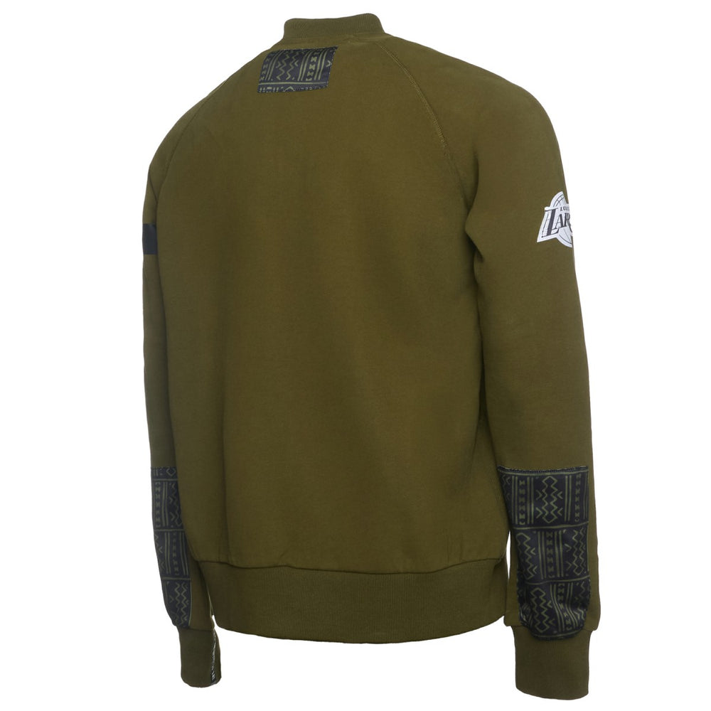 Los Angeles Lakers NBA x Two Hype Culture & Hoops Collection Premium Pullover Sweatshirt - Olive