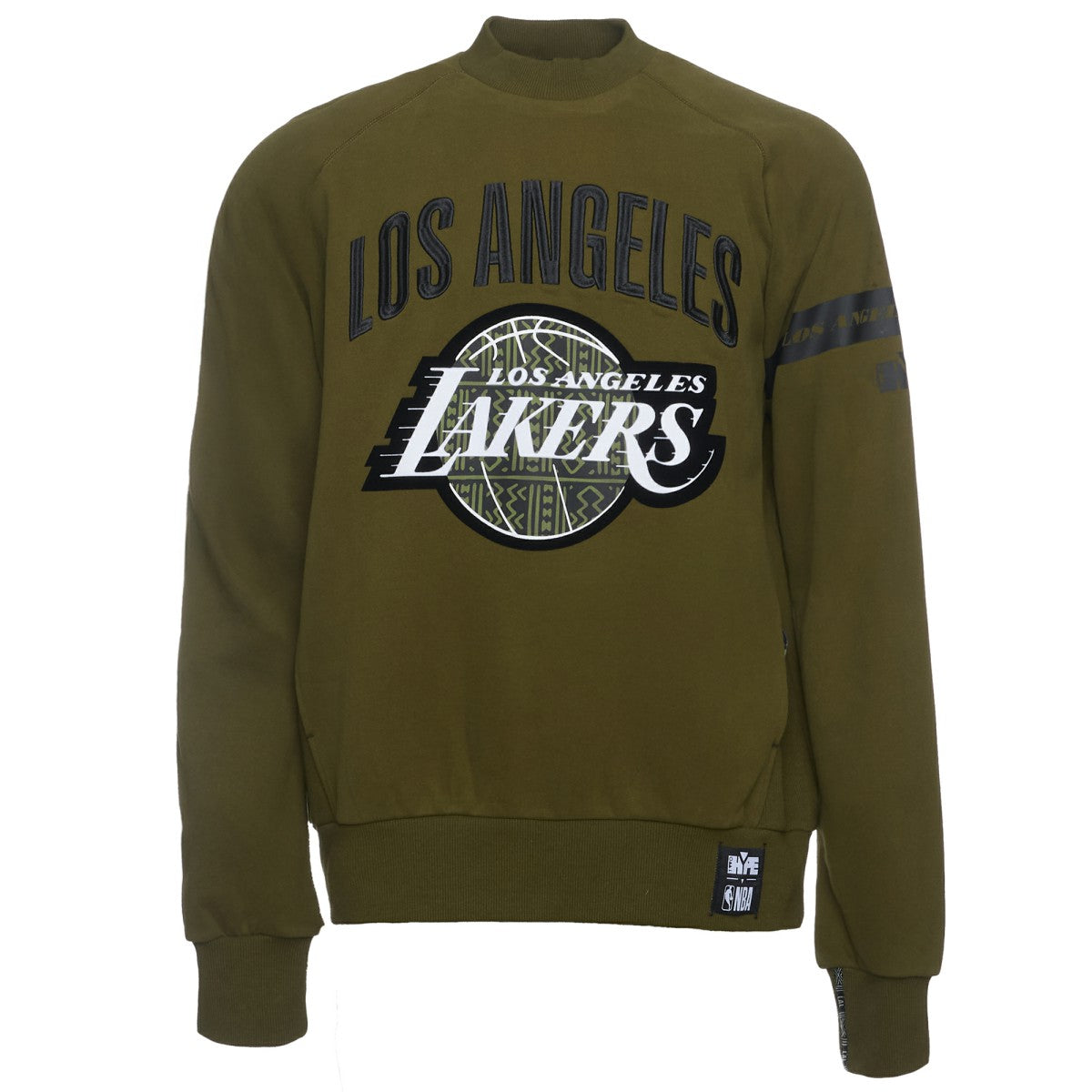 Los Angeles Lakers NBA x Two Hype Culture & Hoops Collection Premium Pullover Sweatshirt - Olive