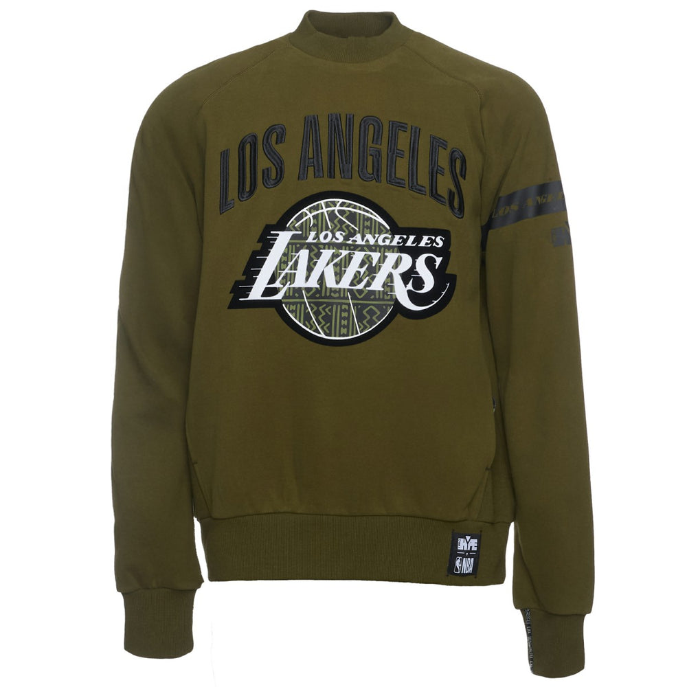 Los Angeles Lakers NBA x Two Hype Culture & Hoops Collection Premium Pullover Sweatshirt - Olive