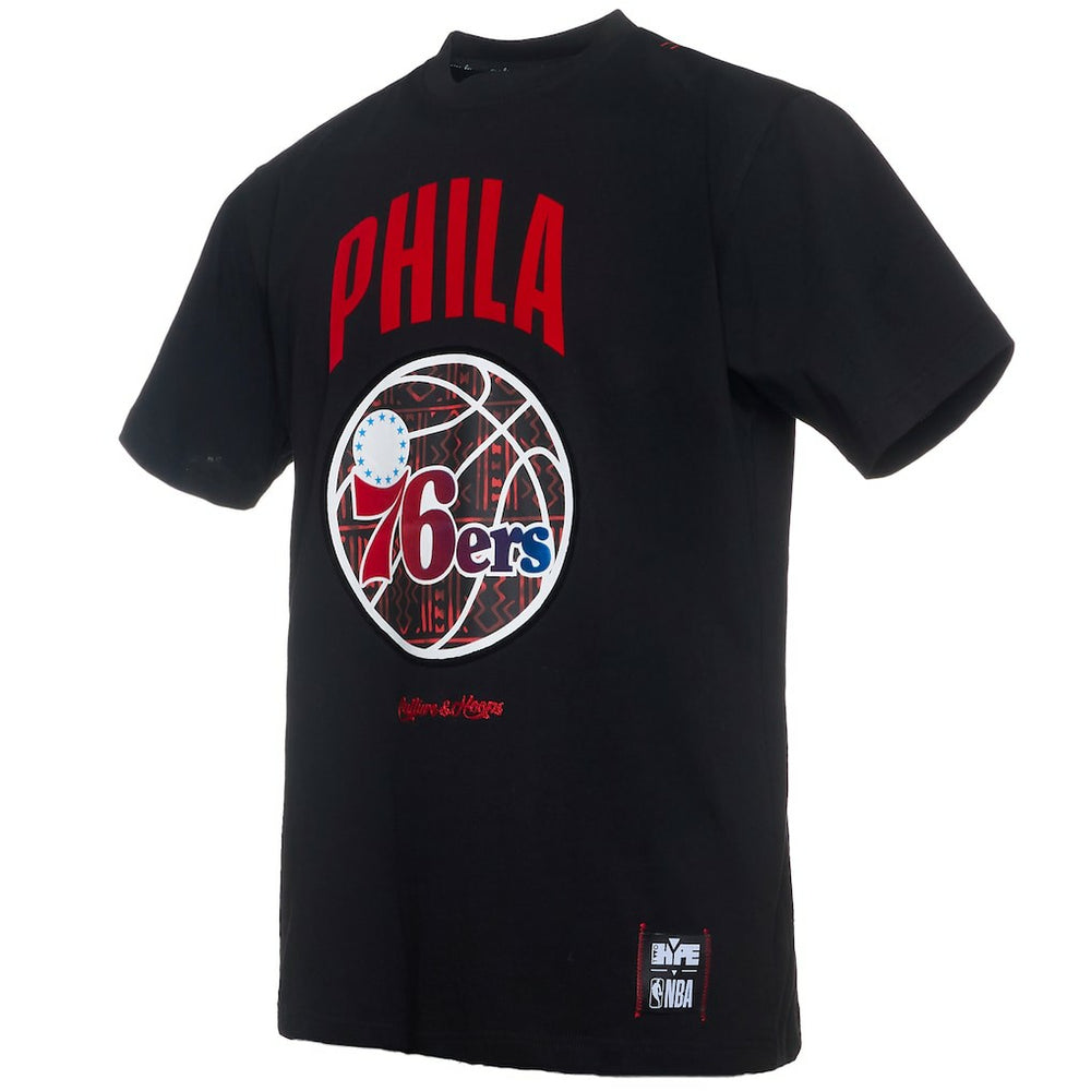 Philadelphia 76ers NBA x Two Hype Culture & Hoops Collection Premium T-Shirt - Black