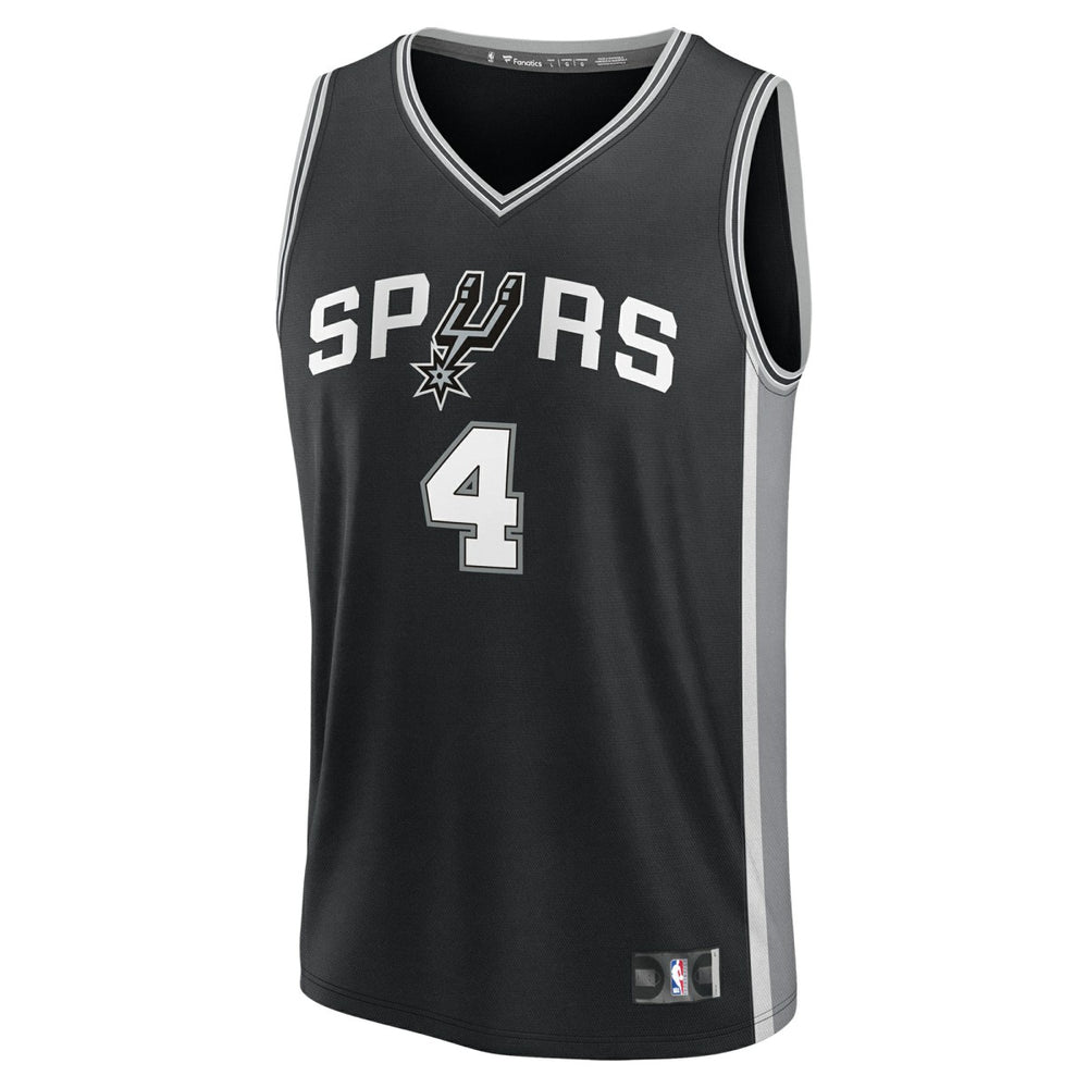 De'Aaron Fox San Antonio Spurs Fast Break Replica Player Jersey Icon Edition Black