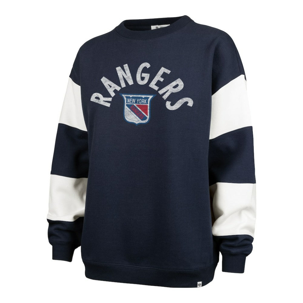 NHL New York Rangers '47 Women's Eephus Barred Pullover Sweatshirt - Navy