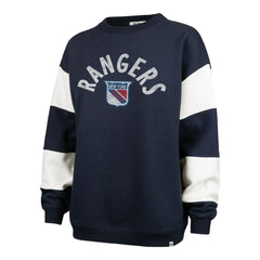 NHL New York Rangers '47 Women's Eephus Barred Pullover Sweatshirt - Navy