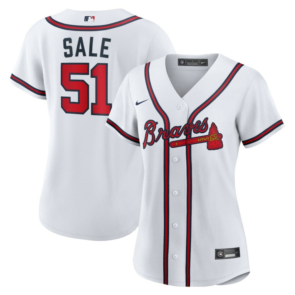 Chris Sale Atlanta Braves Nike Women's Home Replica Jersey - White Jerseys