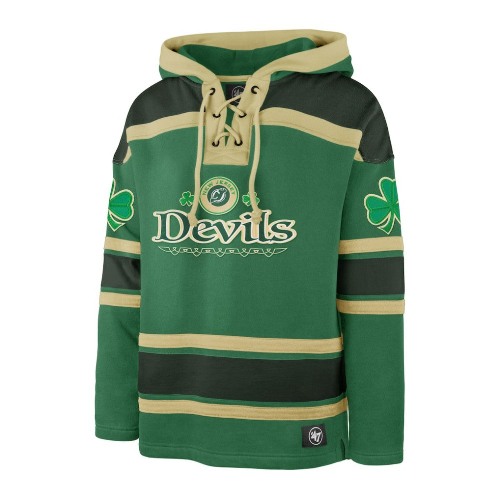 NHL New Jersey Devils '47 St. Patrick's Day McLucky Superior Lacer Pullover Hoodie - Kelly Green