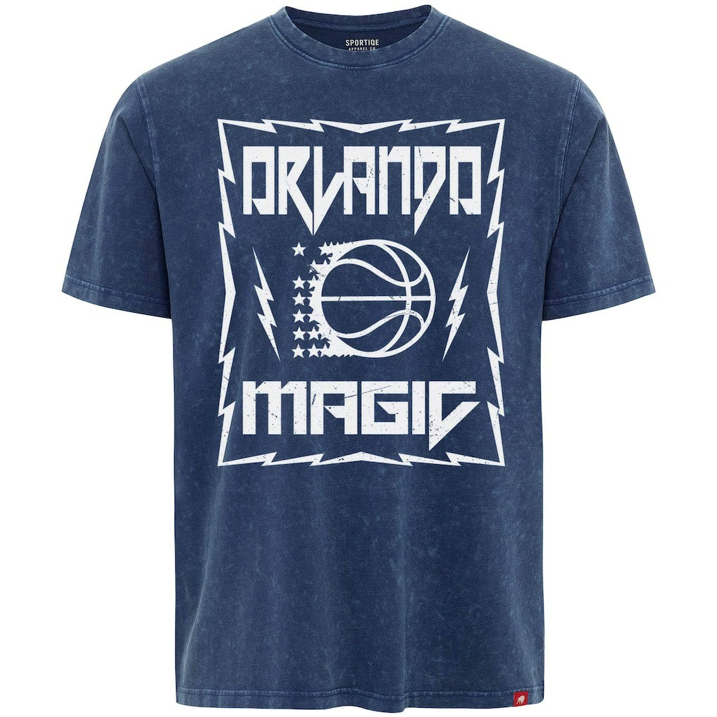Orlando Magic Sportiqe Unisex Rock & Roll Collection Angus Premium Mineral Wash T-Shirt Blue