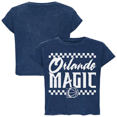 Orlando Magic Sportiqe Unisex Rock & Roll Collection Gwen Premium Mineral Wash Cropped T-Shirt Blue