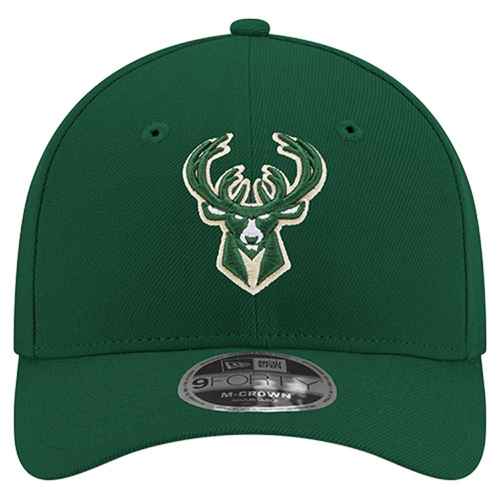 Milwaukee Bucks 9FORTY Stock M-Crown Adjustable Hat Hunter Green