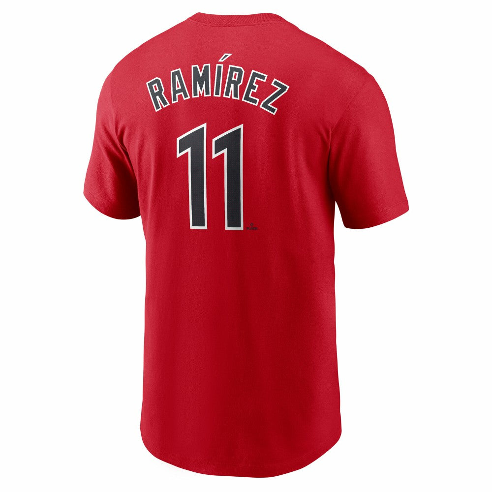 Jose Ramirez Cleveland Guardians Nike Fuse Name & Number T-Shirt - Red T-shirts