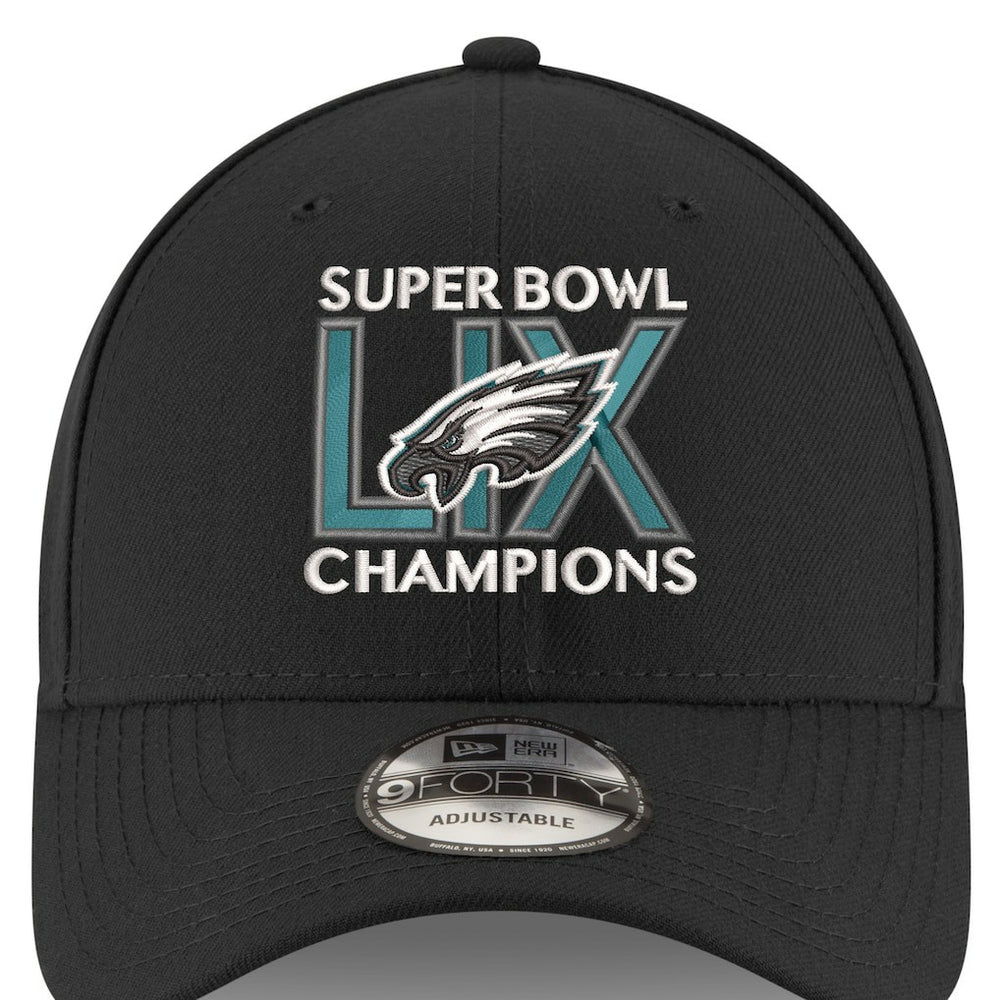 Philadelphia Eagles New Era Super Bowl LIX Champions 9FORTY Adjustable Hat Black