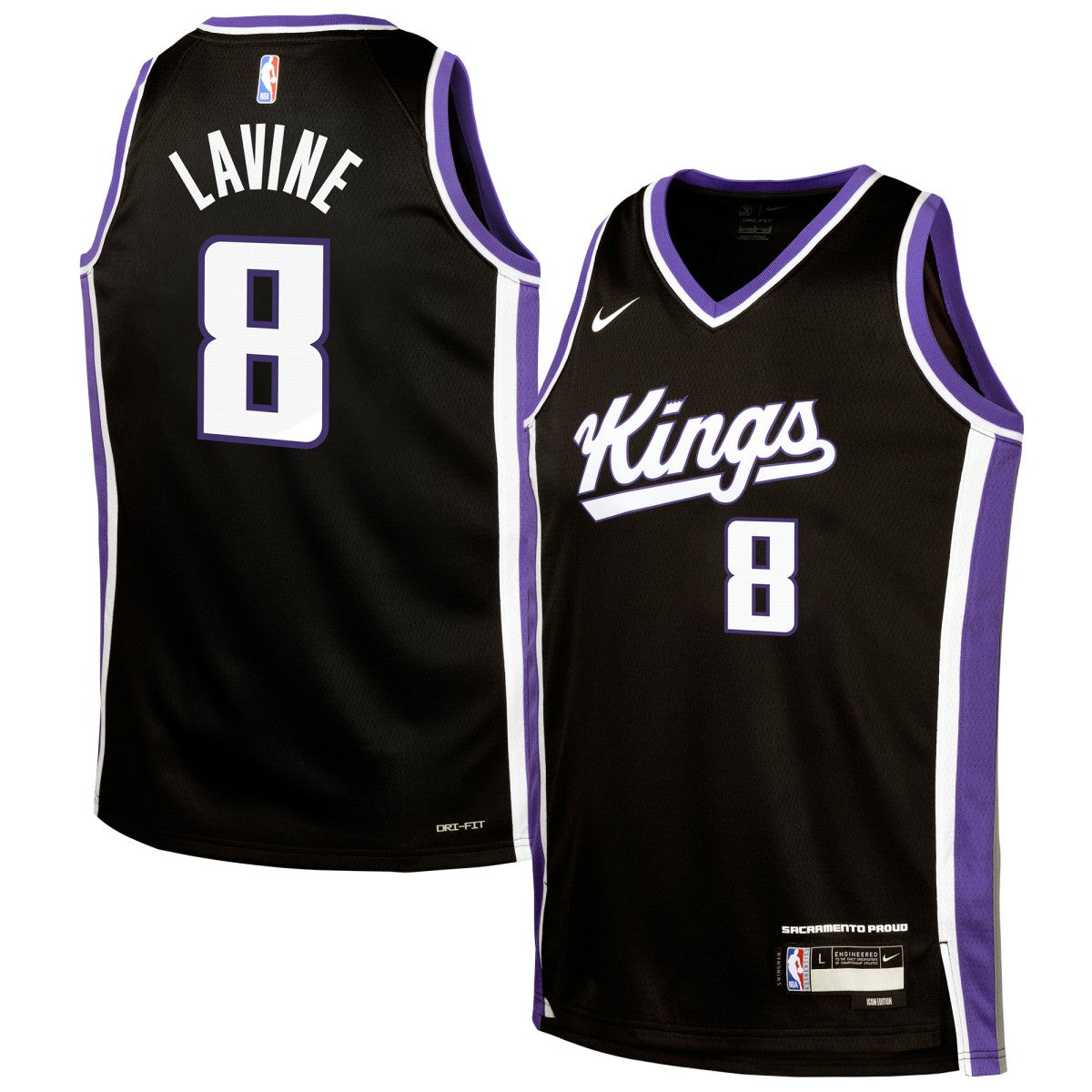 Zach LaVine Sacramento Kings Youth Swingman Jersey Icon Edition Black