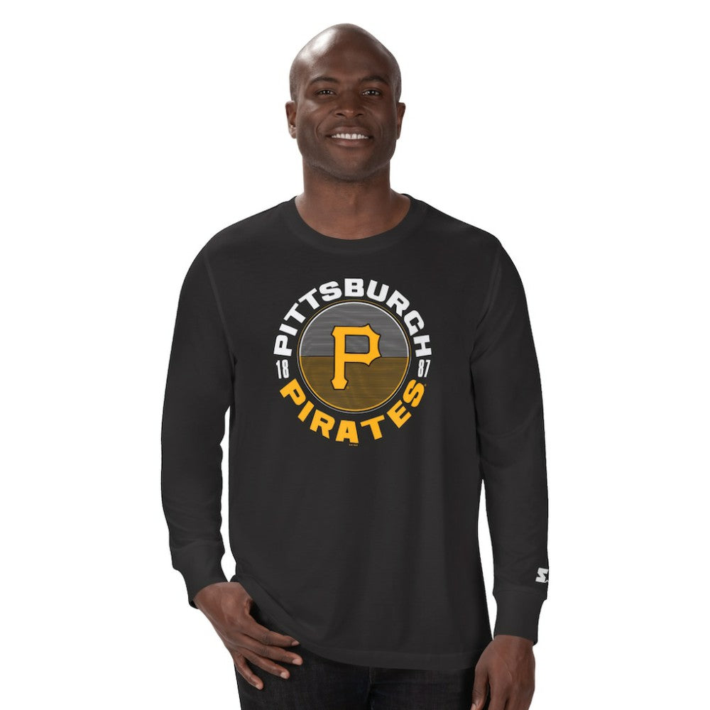 Pittsburgh Pirates Starter Halftime Long Sleeve T-Shirt - Black T-shirts