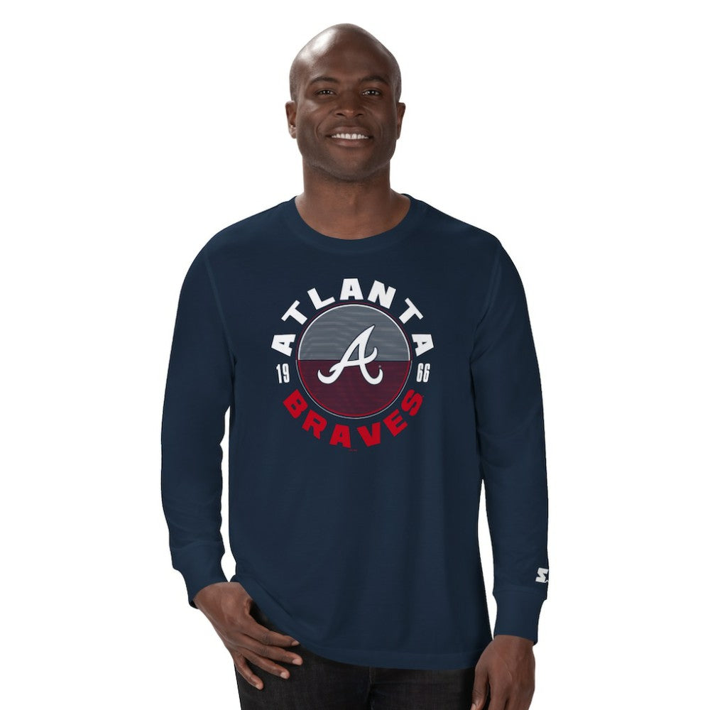 Atlanta Braves Starter Halftime Long Sleeve T-Shirt - Navy T-shirts