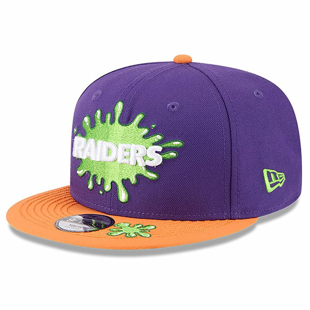 Las Vegas Raiders New Era Youth Nickelodeon Slime 9FIFTY Snapback Hat Purple/Orange