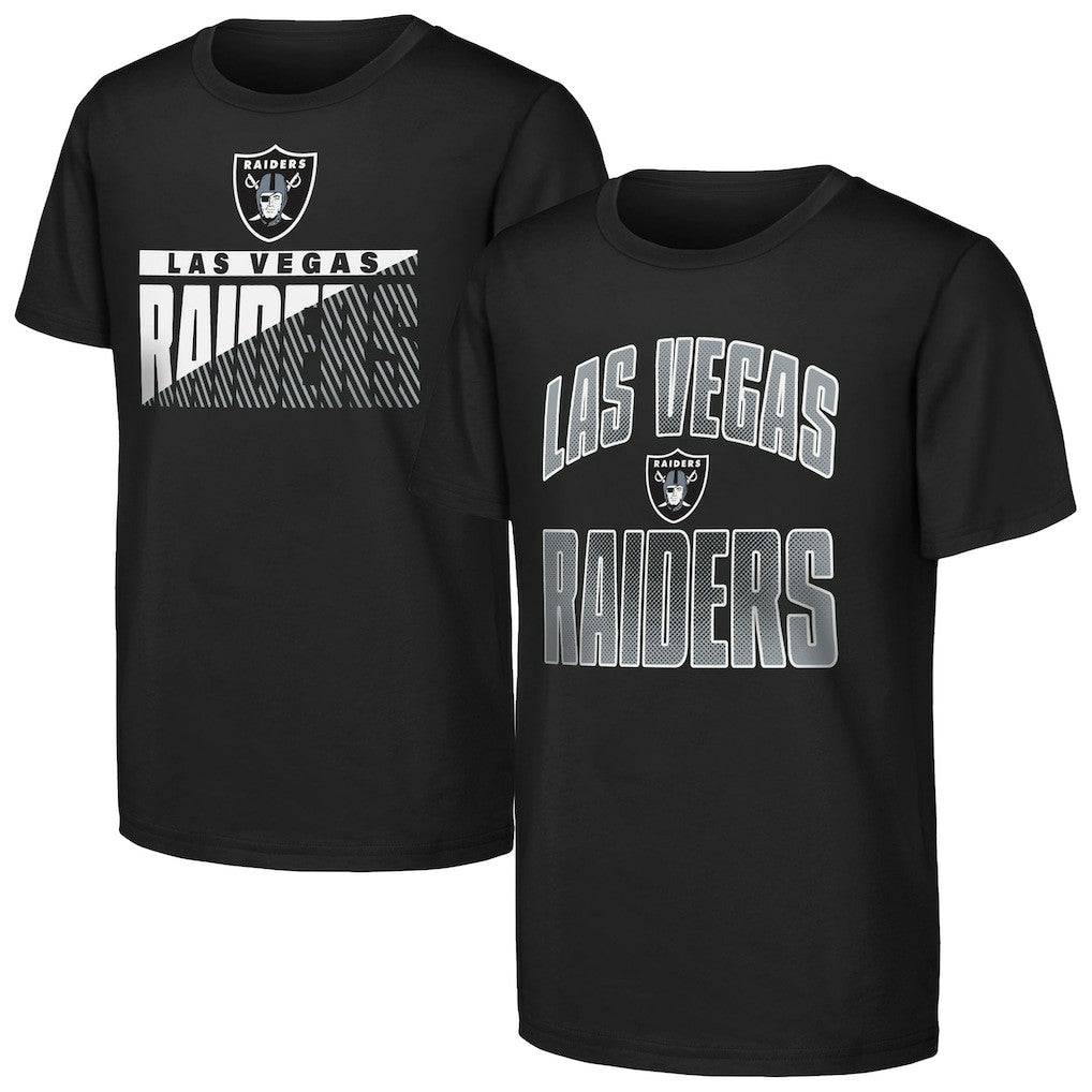 Las Vegas Raiders Outerstuff Youth Never Quit 2-Pack T-Shirt Set Black