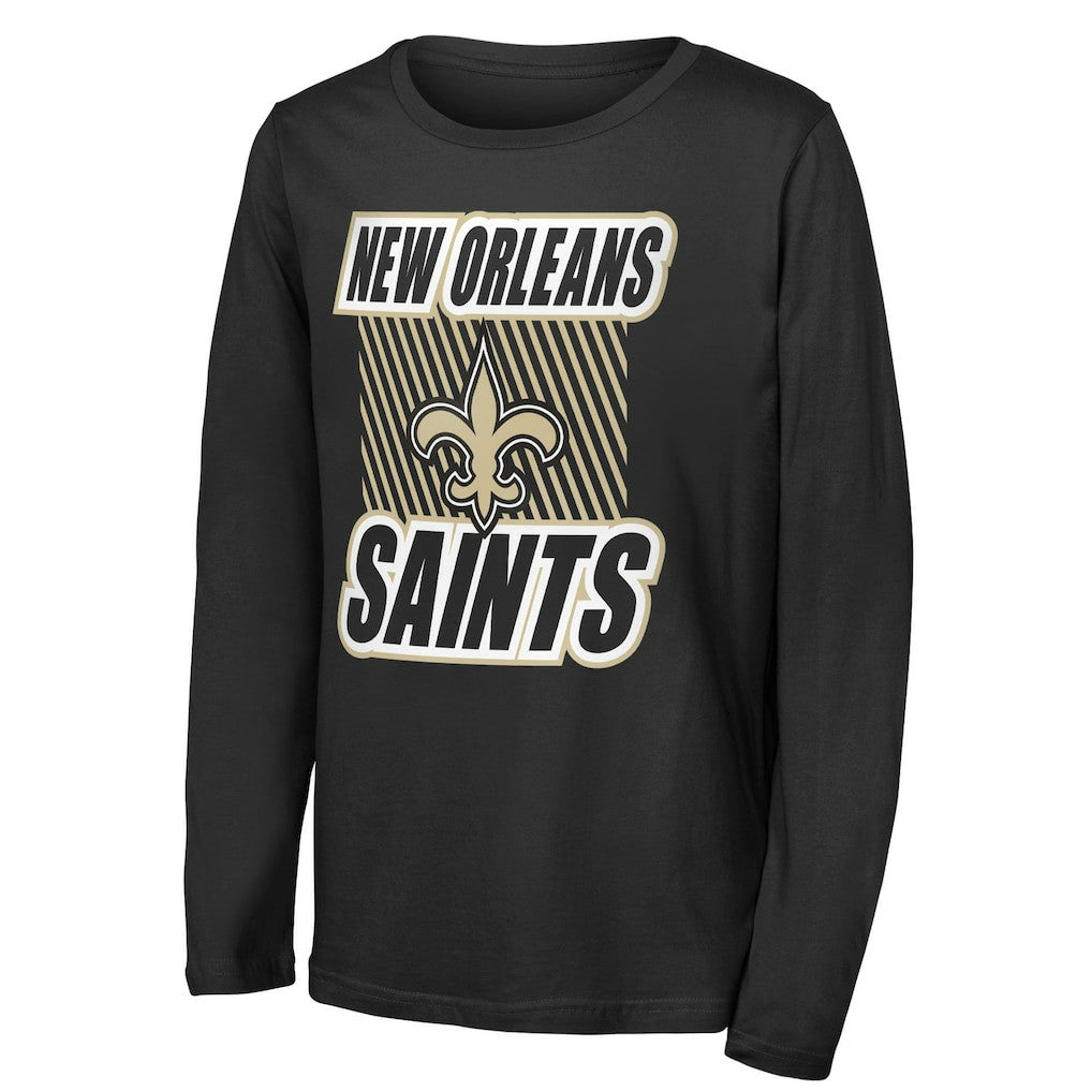 New Orleans Saints Outerstuff Youth Never Settle Long Sleeve T-Shirt Black