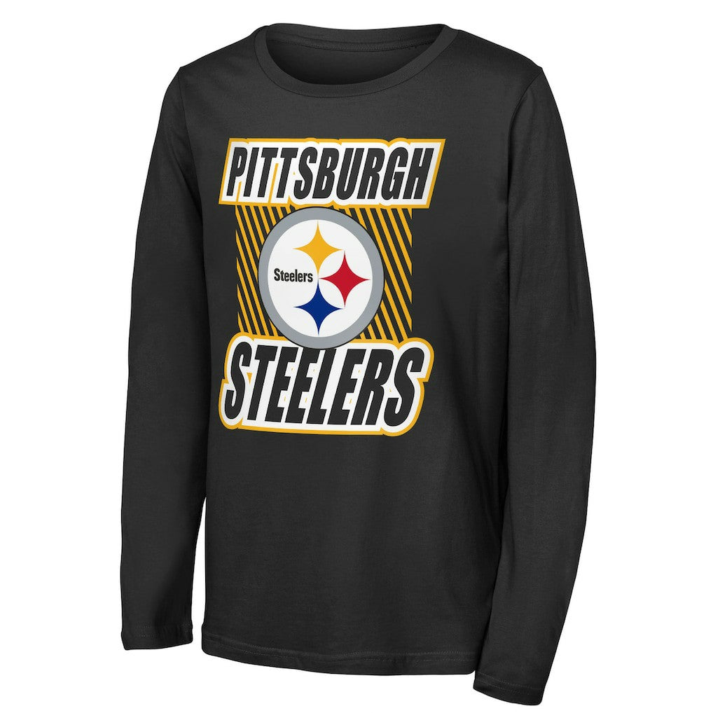 Pittsburgh Steelers Outerstuff Youth Never Settle Long Sleeve T-Shirt Black