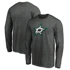 NHL Dallas Stars Fanatics Logo Long Sleeve T-Shirt - Charcoal