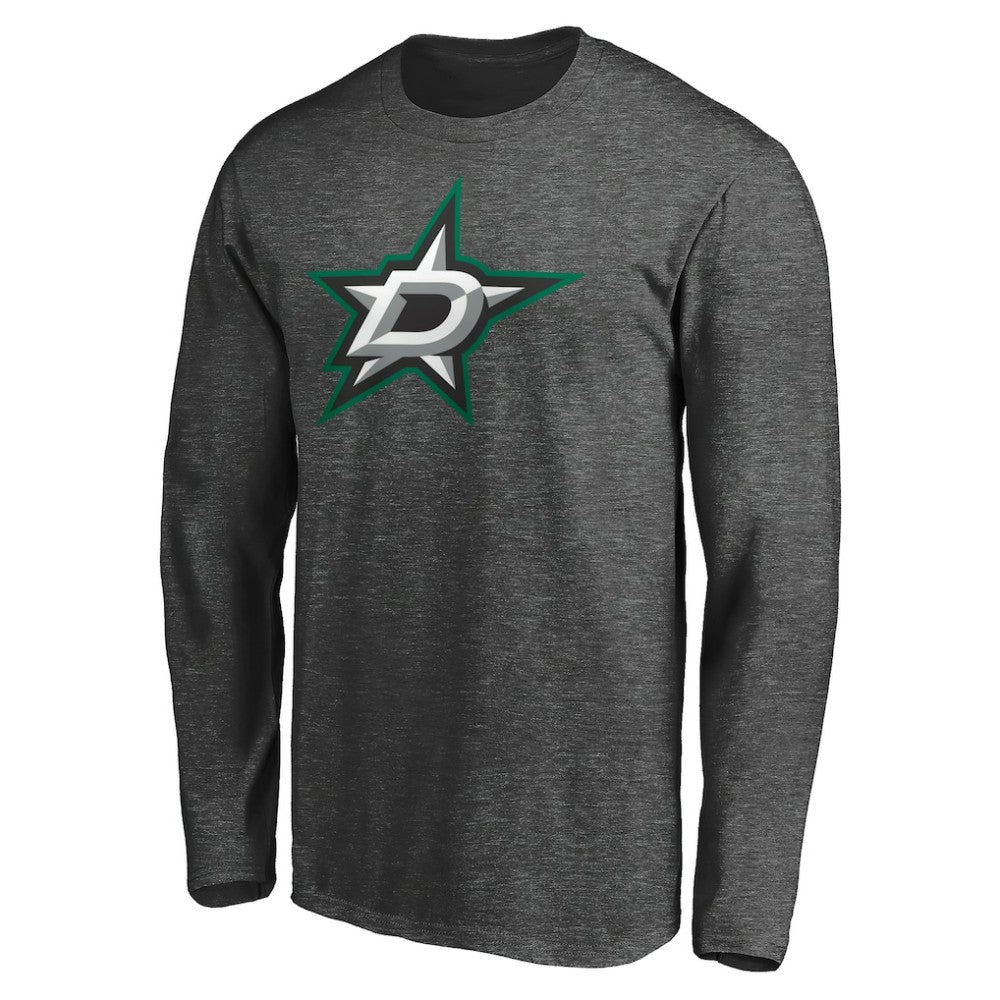 NHL Dallas Stars Fanatics Logo Long Sleeve T-Shirt - Charcoal