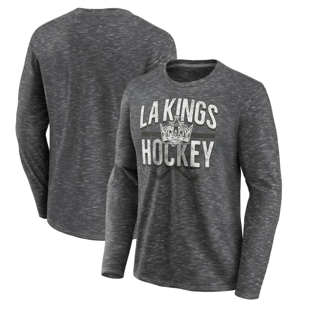 NHL Los Angeles Kings Fanatics Logo Long Sleeve T-Shirt - Charcoal