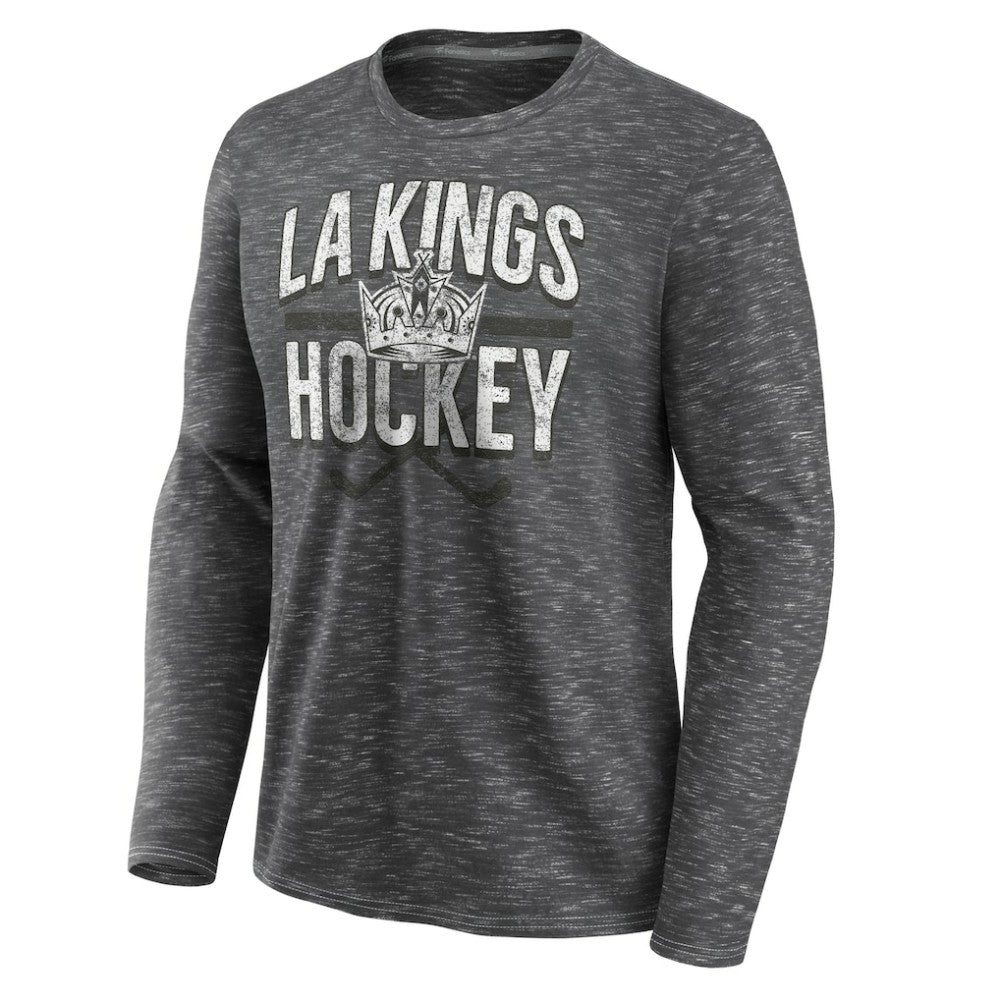 NHL Los Angeles Kings Fanatics Logo Long Sleeve T-Shirt - Charcoal