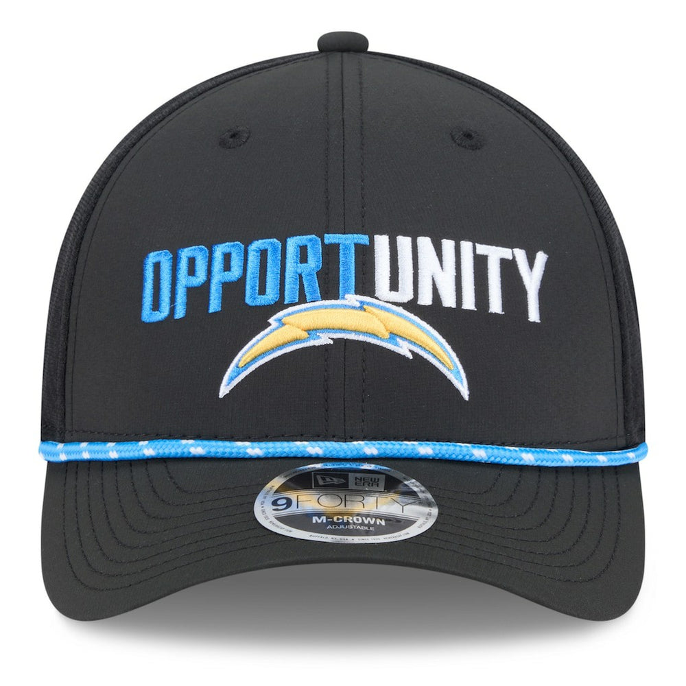 Los Angeles Chargers New Era 2025 Inspire Change 9FORTY M-Crown Adjustable Hat Black