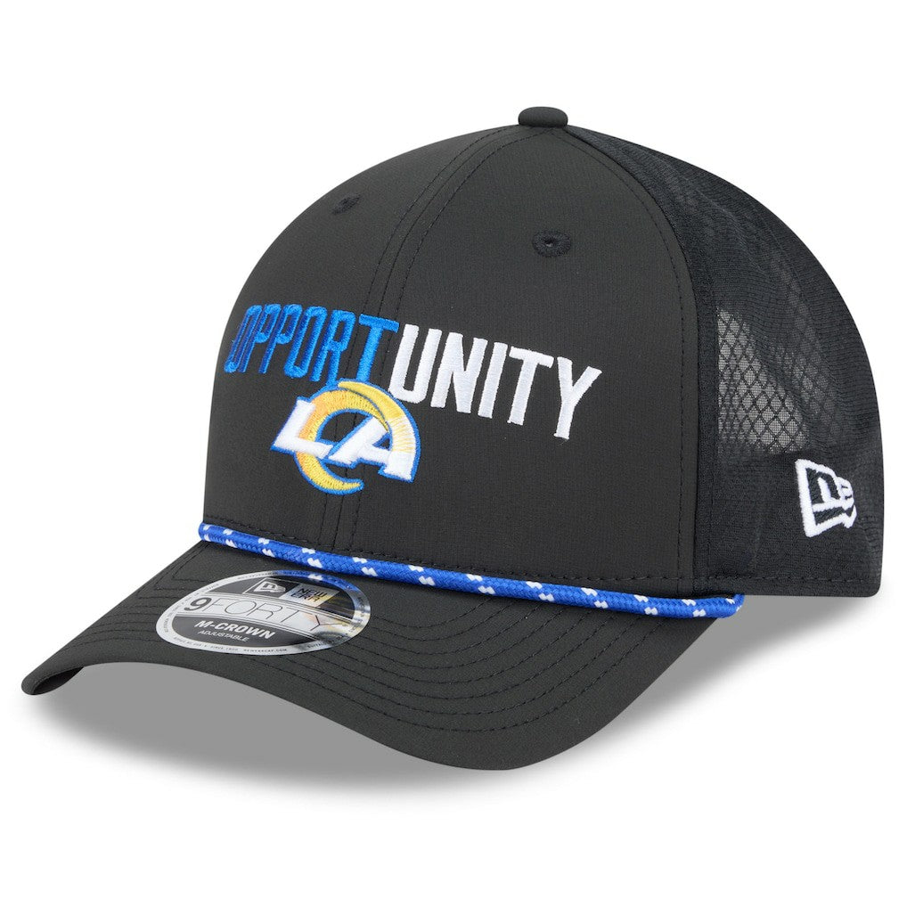Los Angeles Rams New Era 2025 Inspire Change 9FORTY M-Crown Adjustable Hat Black