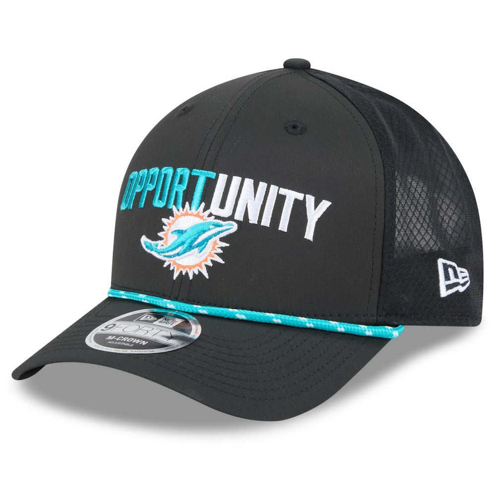 Miami Dolphins New Era 2025 Inspire Change 9FORTY M-Crown Adjustable Hat Black