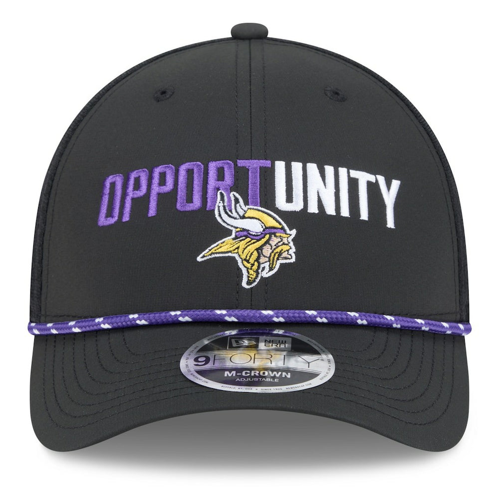 Minnesota Vikings New Era 2025 Inspire Change 9FORTY M-Crown Adjustable Hat Black