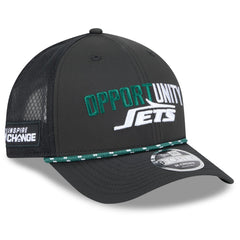 New York Jets New Era 2025 Inspire Change 9FORTY M-Crown Adjustable Hat Black