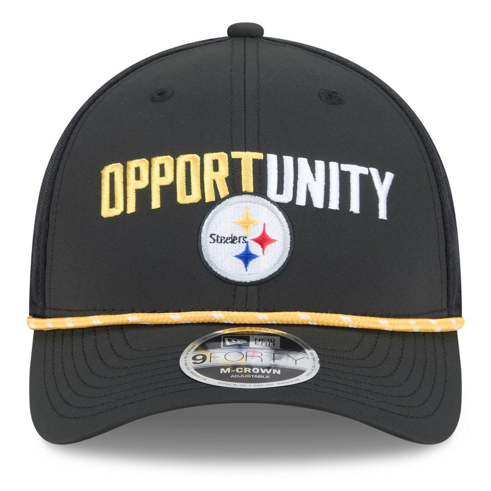 Pittsburgh Steelers New Era 2025 Inspire Change 9FORTY M-Crown Adjustable Hat Black