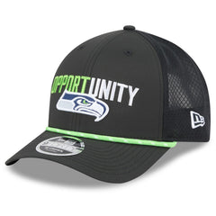 Seattle Seahawks New Era 2025 Inspire Change 9FORTY M-Crown Adjustable Hat Black